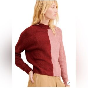NWT Vigoss x Anthropologie Women’s Colorblock Sweater Red/Pink